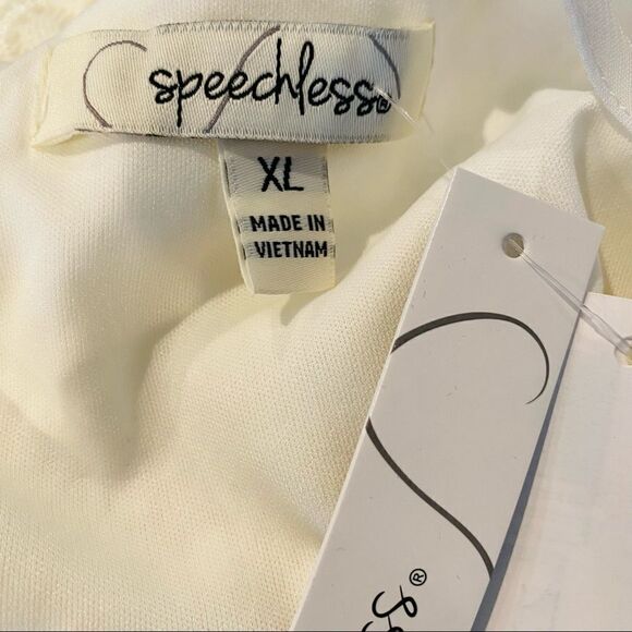 Speechless Juniors' Allover-Lace Tassel-Hem Dress - Picture 9 of 9